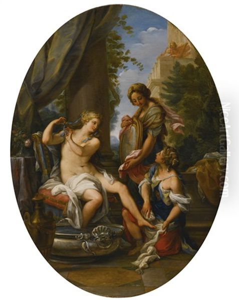 The Toilet Of Bathsheba Oil Painting by Giuseppe Bartolomeo Chiari