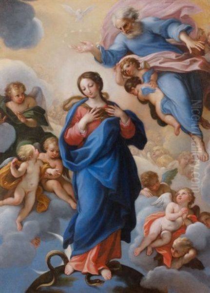 La Vierge Immaculee Oil Painting by Giuseppe Bartolomeo Chiari