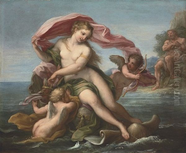 The Triumph Of Galatea Oil Painting by Giuseppe Bartolomeo Chiari