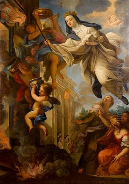 The Miracle Of The Blessed Mafalda Oil Painting by Giuseppe Bartolomeo Chiari