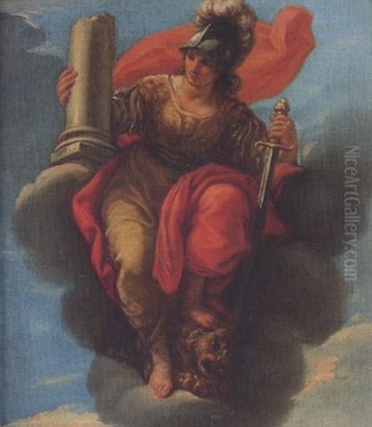 An Allegory Of Fortitude Oil Painting by Giuseppe Bartolomeo Chiari