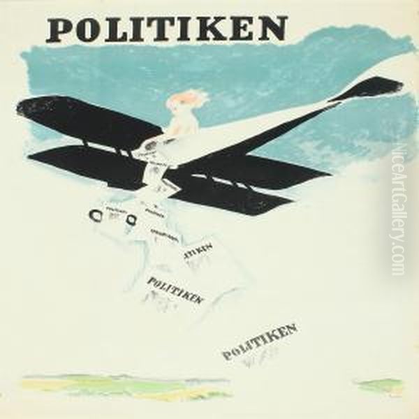 Politiken Oil Painting by Valdemar Andersen