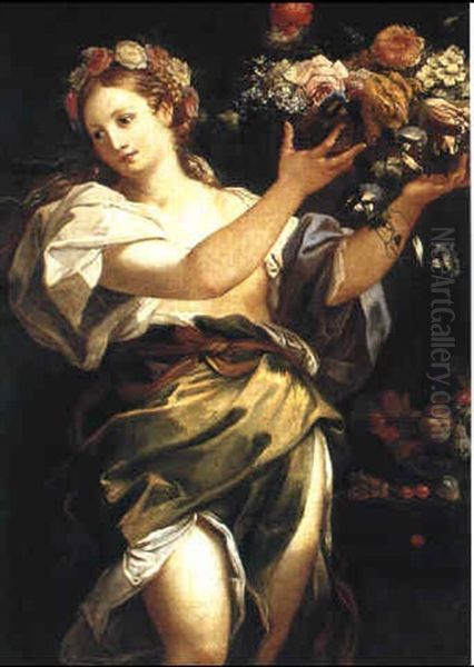 Flora Oil Painting by Giuseppe Bartolomeo Chiari