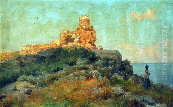 Monte Solaro A Capri Oil Painting by Giuseppe Chiarolanza