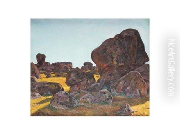 Paisaje Con Rocas Oil Painting by Eduardo Chicharro Aguera