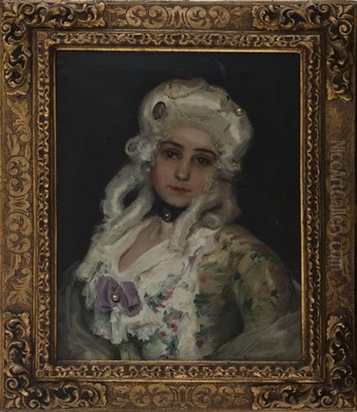 Portrait Of The Spanish Actress Ana Maria De Jesus Guerrero Torija Oil Painting by Eduardo Chicharro Aguera