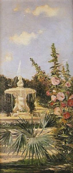 Fuente De La Granja De San Ildefonso Oil Painting by Eduardo Chicharro Aguera