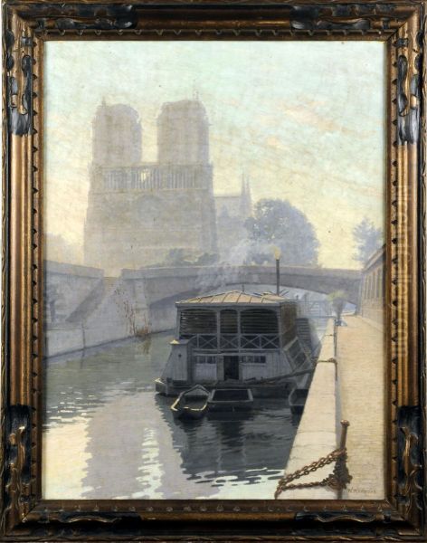 Vue De Notre Dame De Paris Oil Painting by Wilhelm Andersen