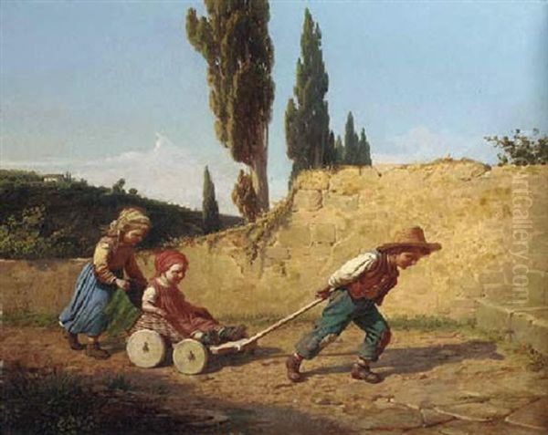 La Carrozzina Oil Painting by Gaetano Chierici