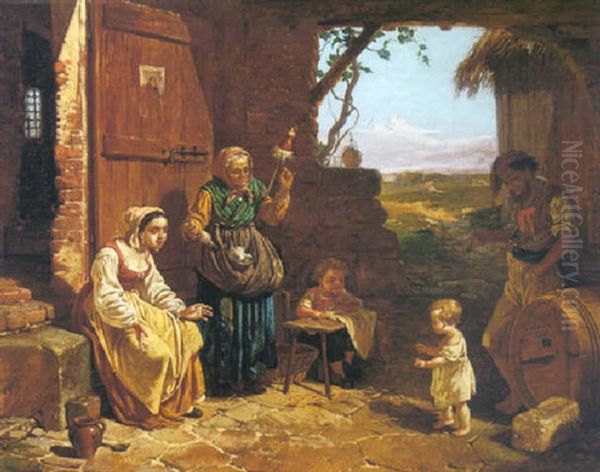 His First Steps Oil Painting by Gaetano Chierici