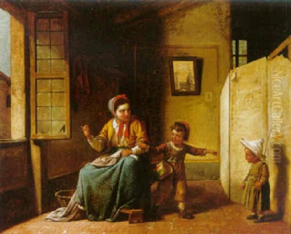 Gioco Militari Di Bimbi (l'istimo Alle Armi V) Oil Painting by Gaetano Chierici