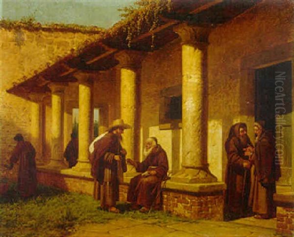 Il Selenzio Del Chiostro Oil Painting by Gaetano Chierici