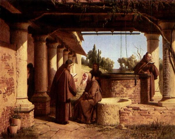 At The Monastery Well Oil Painting by Gaetano Chierici