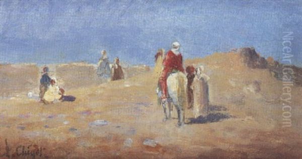 La Halte Oil Painting by Alphonse Chigot