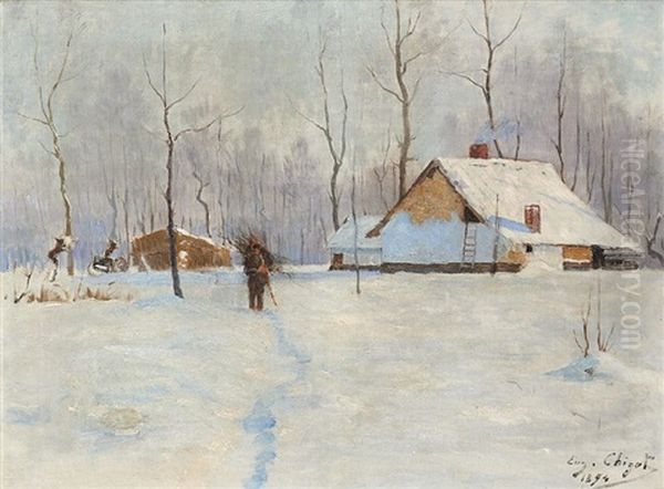 Neige Oil Painting by Eugene Chigot