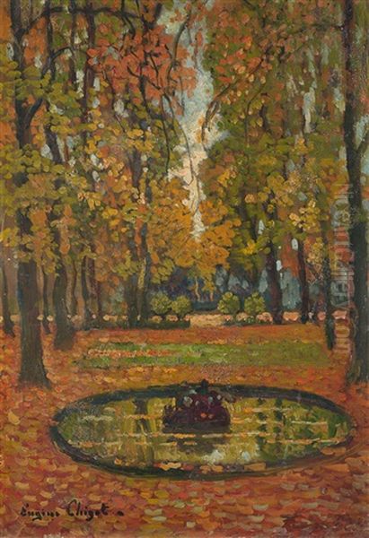 Herbstlicher Park Oil Painting by Eugene Chigot