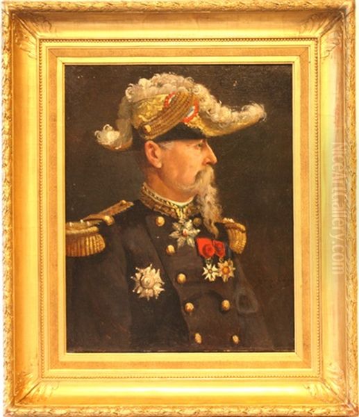 Personnage Important De L'armee En Costume Portant Ses Decorations Officielles Oil Painting by Eugene Chigot