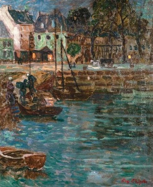 Le Port Oil Painting by Eugene Chigot