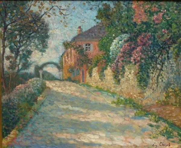 L'allee Fleurie Oil Painting by Eugene Chigot