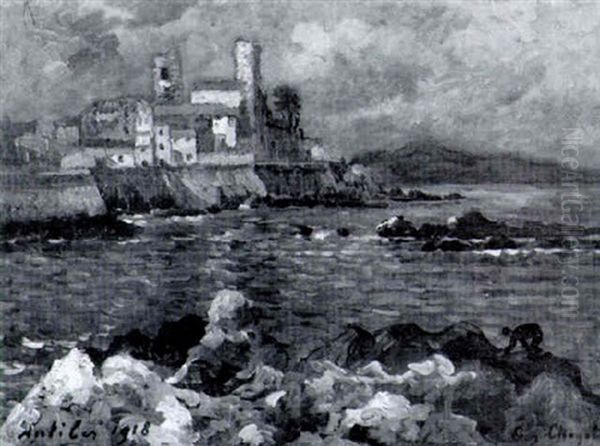 Antibes Oil Painting by Eugene Chigot