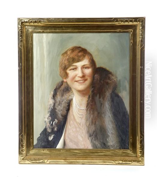 Amelia Earhart Oil Painting by Edwin Burrage Child