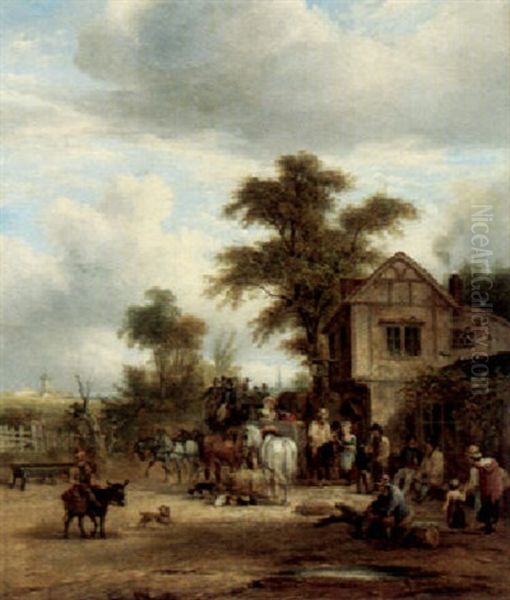 The Roadside Inn Oil Painting by Elias Childe