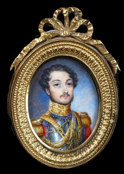 Portrait Of A Gentleman In High Ranking Uniform, Possibly Prince Albert Of Saxe-coberg And Gotha, The Prince Consort Oil Painting by James Warren Childe