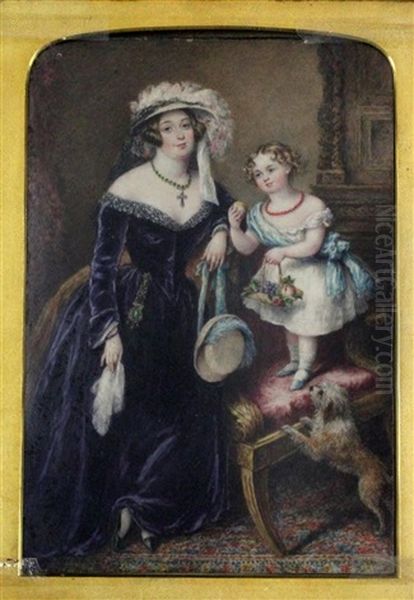 Mrs. Gratton And Child Oil Painting by James Warren Childe