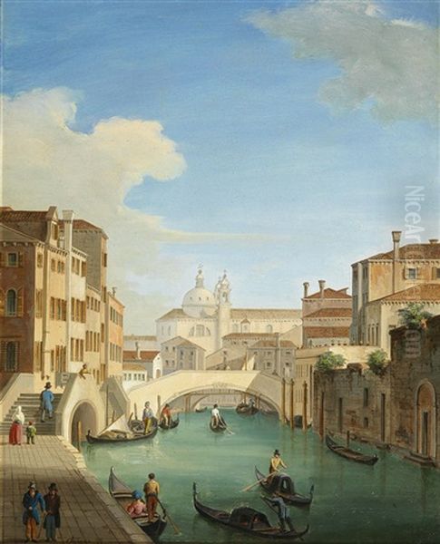 Rio Ognissanti And The Trevisan Bridge, Venice Oil Painting by Vincenzo Chilone