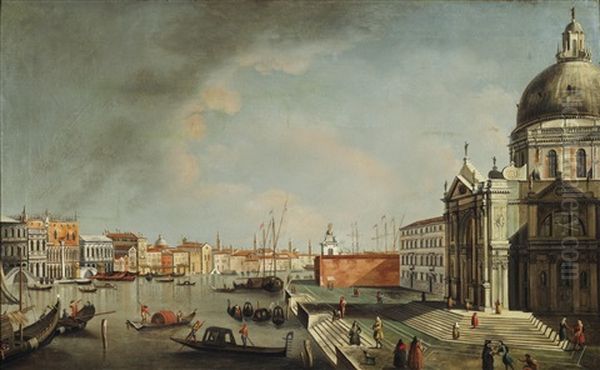 Ansicht Von Venedig Mit Santa Maria Della Salute Oil Painting by Vincenzo Chilone