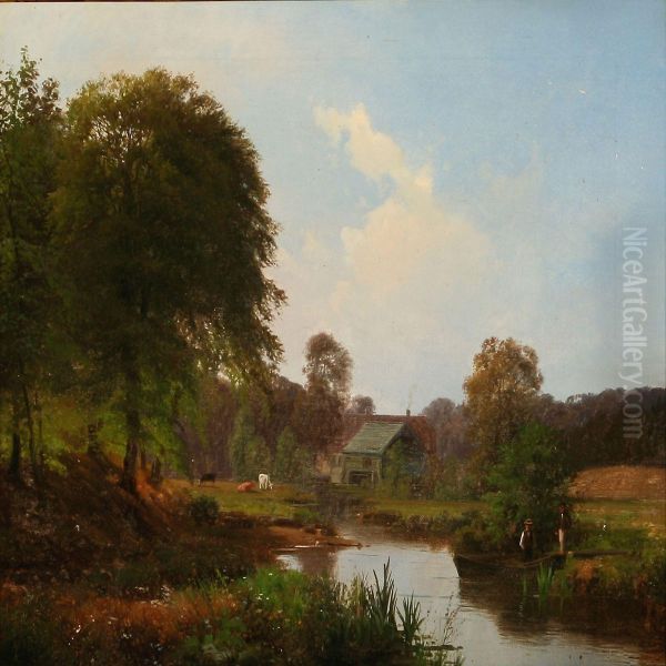 Danish Summer Idyll Oil Painting by Anders Anderson-Lundby