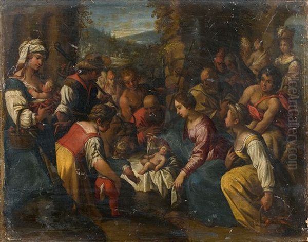 L'adoration Des Bergers Oil Painting by Jacopo (da Empoli) Chimenti