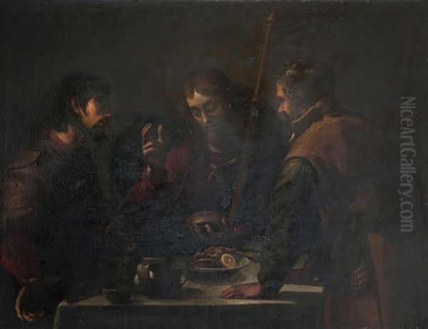 Le Repas A Emmaus Oil Painting by Jacopo (da Empoli) Chimenti