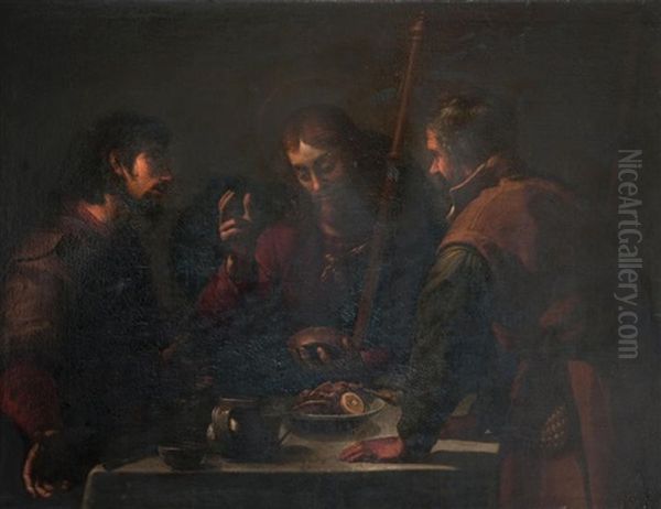 Le Repas A Emmaus Oil Painting by Jacopo (da Empoli) Chimenti