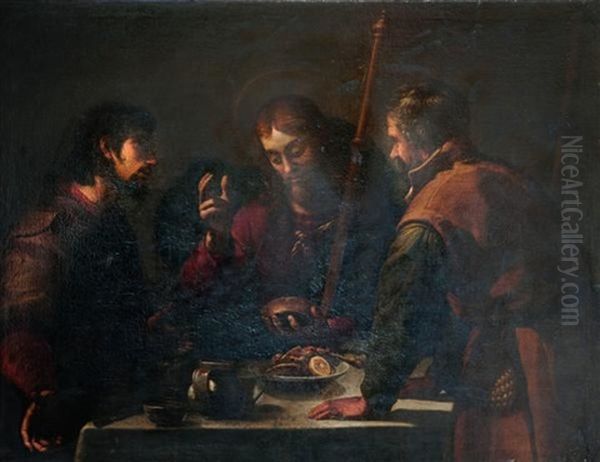 Le Repas A Emmaus Oil Painting by Jacopo (da Empoli) Chimenti