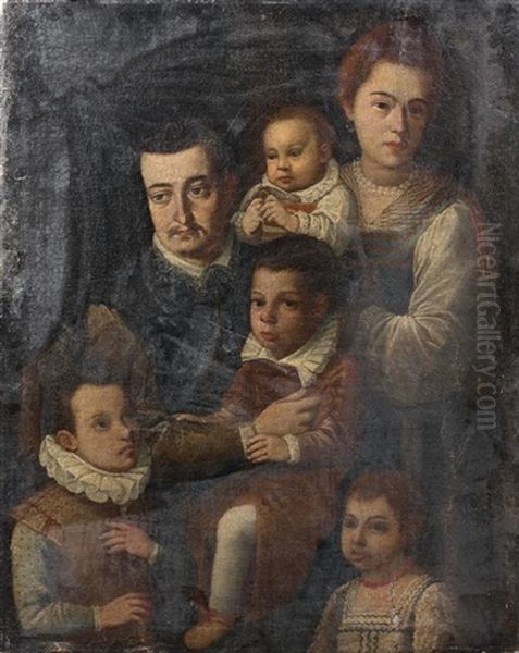 Portrait De Famille Oil Painting by Jacopo (da Empoli) Chimenti