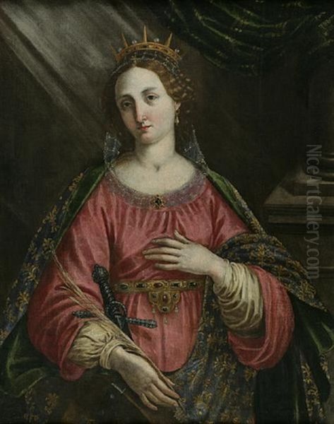 Saint Catherine Of Alexandria Oil Painting by Jacopo (da Empoli) Chimenti