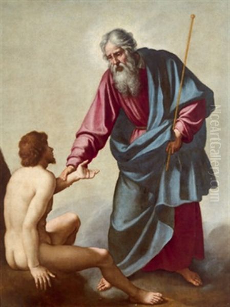 Die Erschaffung Des Adams, La Creazione Di Adamo Oil Painting by Jacopo (da Empoli) Chimenti