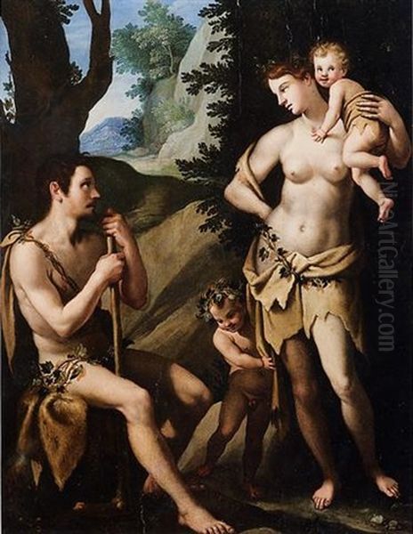 La Famiglia Di Adamo Oil Painting by Jacopo (da Empoli) Chimenti