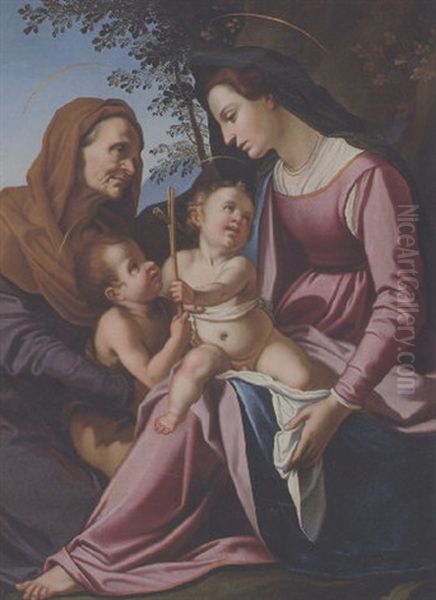 Die Heilige Familie Mit Dem Johannesknaben Oil Painting by Jacopo (da Empoli) Chimenti