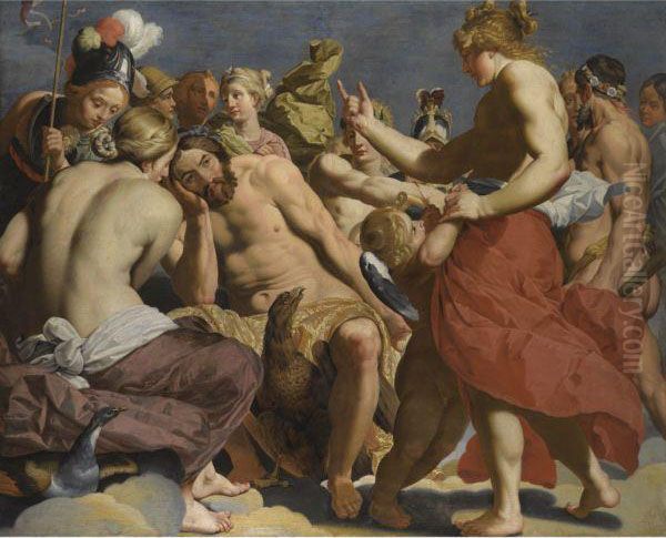 Jupiter Rebuked By Venus On Mount Olympus Oil Painting by Abraham Archibald Anderson