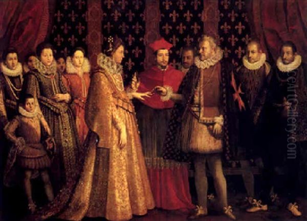 The Proxy Marriage Of Maria De' Medici And Henry Iv Of      France Oil Painting by Jacopo (da Empoli) Chimenti