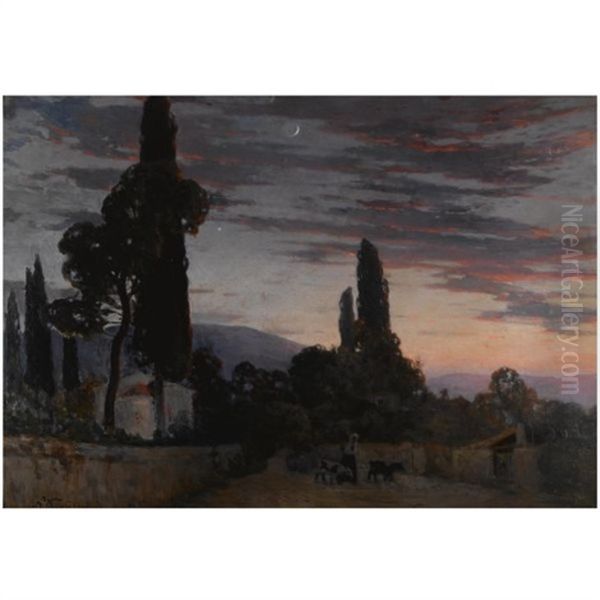 Twilight Oil Painting by Nikolaos Chimonas