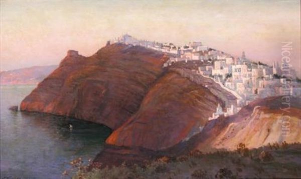 Santorini Oil Painting by Nikolaos Chimonas