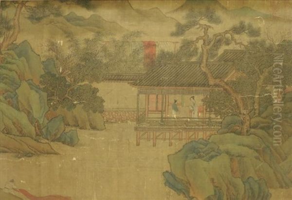 Chinese Painting On Silk Oil Painting by  Chinese School-Ming Dynasty