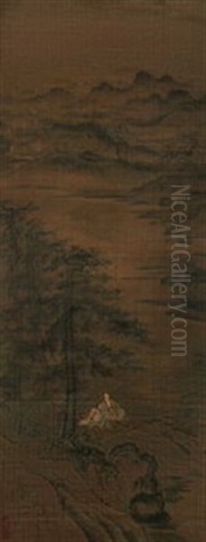 Landscape Oil Painting by  Chinese School-Ming Dynasty