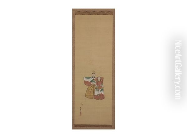 Figure Of Paper-hina Doll Oil Painting by Onishi Chinnen