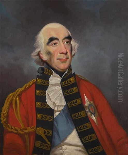 Portrait Of Francis Rawdon-hastings (1754-1826), Second Earl Of Moira And First Marquess Of Hastings, Half-length, In Garter Robes by George Chinnery