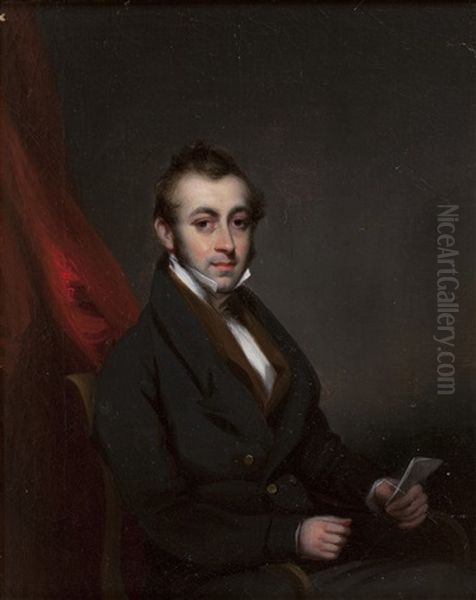 Portrait Of A Seated Gentleman Oil Painting by George Chinnery