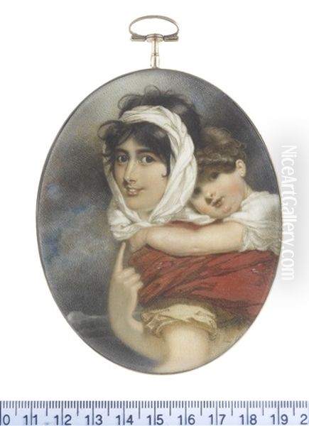 Probably Anne Thackeray (nee Becher) (1792-1864) And Her Son William Makepeace Thackeray (1811-1863) by George Chinnery